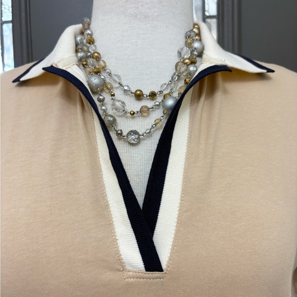 Tuckernuck Hutton Tan Short Sleeve Pocket Collar Polo Dress | Size Large - Picture 4 of 10